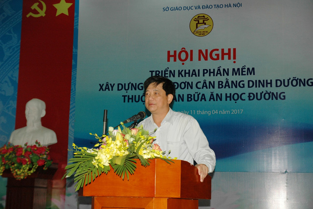  Đồng chí Phạm Xuân Tiến - PGĐ Sở GD-ĐT Hà Nội phát biểu tại Hội nghị 